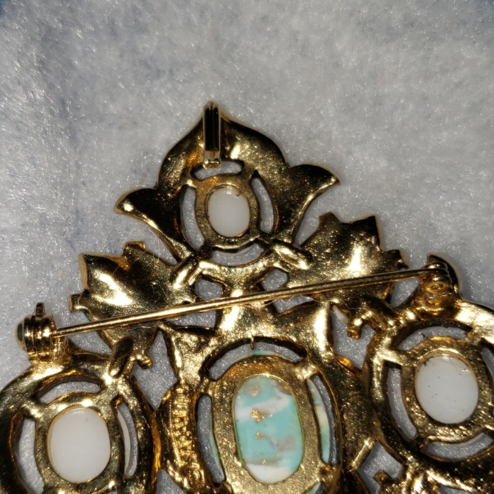Brooch pin blue white gold - 76 - Picture 2 of 4